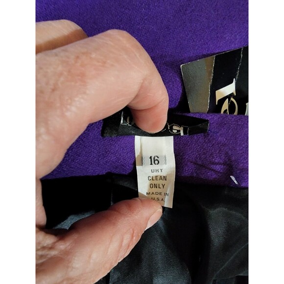 Rafael Wool Lined Women's Purple Pants Black Trim Pocket Size 16 NWT Vintage - Picture 8 of 12